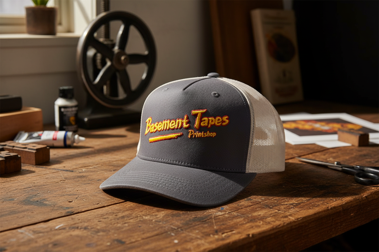 Trucker Hat Embroidered "Go Green, Recycle"